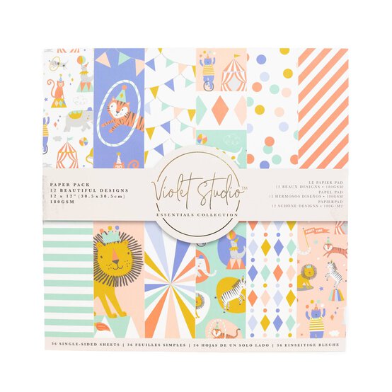 Violet Studio Little Circus Paper Pad 12 x 12 Inches 36 Sheets image number 1