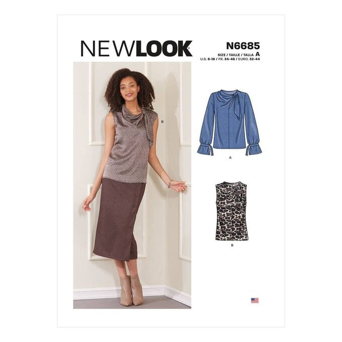 New Look Women's Top Sewing Pattern N6685 (6-18) image number 1