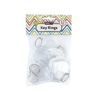Clear Heart Keyrings 10 Pack  image number 5