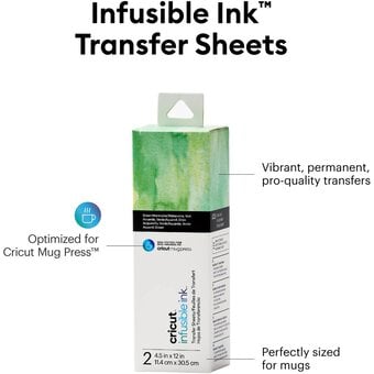 Cricut Infusible Ink Green Watercolour Mug Press Transfer Sheets 2 Pack image number 3