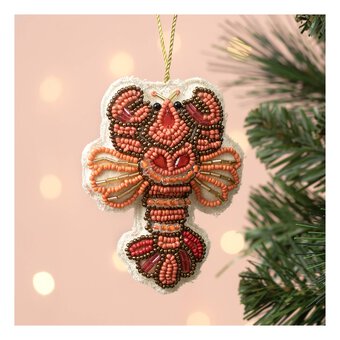 Hanging Beaded Lobster Decoration 10cm
