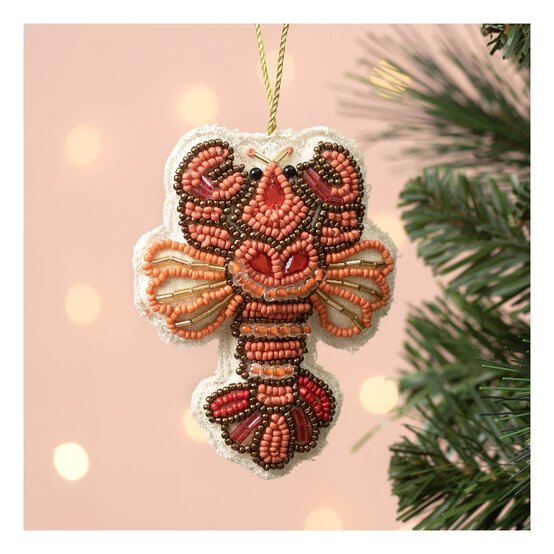Hanging Beaded Lobster Decoration 10cm image number 1