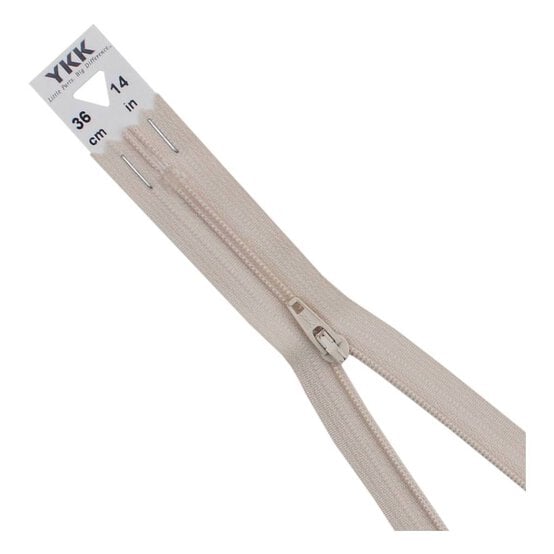 YKK Light Beige Dress and Skirt Zip 36cm image number 1