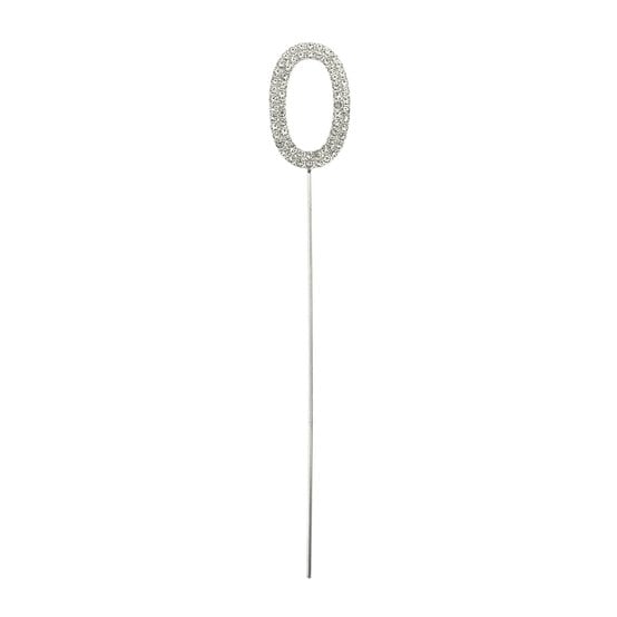 Whisk Silver Diamante Number 0 Cake Topper image number 1
