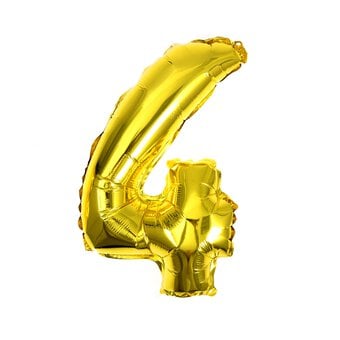 Gold Foil Number 4 Balloon