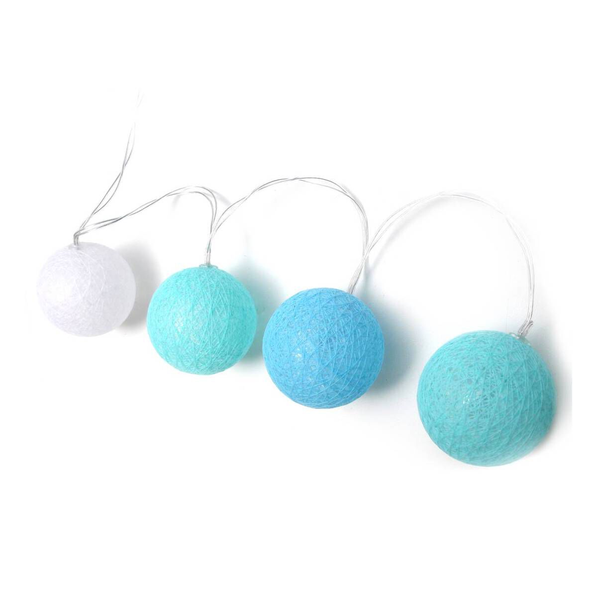 10 LED Blue Cotton Ball Lights 1.65m Hobbycraft