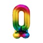 Standing Multicoloured Number 0 Balloon 90cm image number 1