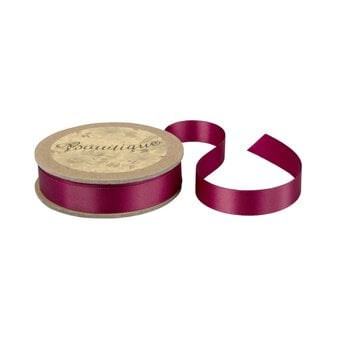 Wine Double-Faced Satin Ribbon 12mm x 5m