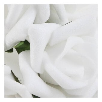 White Wired Rose Heads 20 Pack image number 2