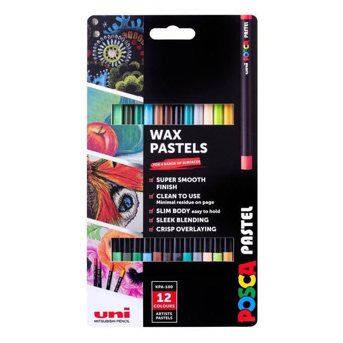 Uni-ball Posca Neutral Wax Pastels 12 Pack image number 1