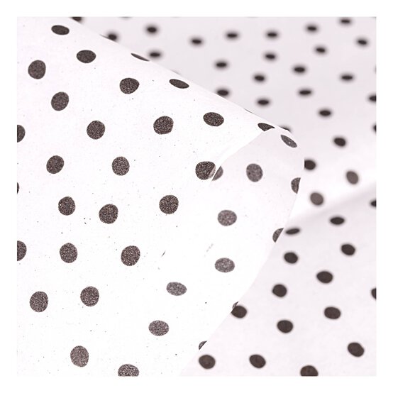 Black and White Spot Printed Tissue Paper 50cm x 75cm 6 Pack  image number 2