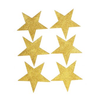 Gold Glitter Foam Stars 6 Pack image number 2