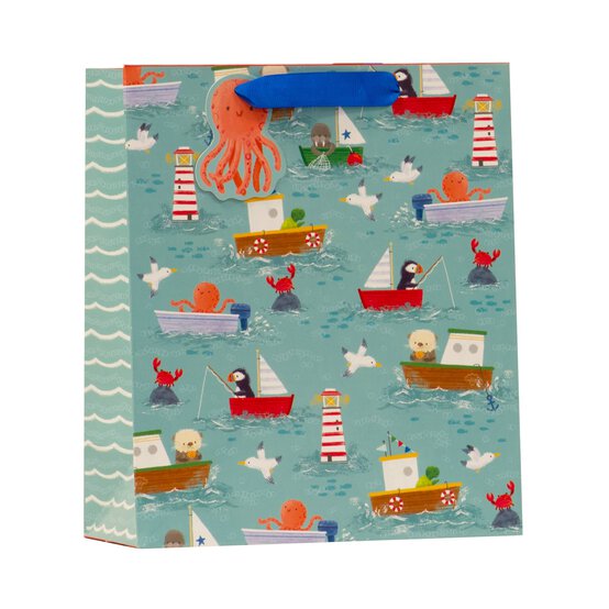 Blue Ahoy Gift Bag 26cm x 22cm image number 1
