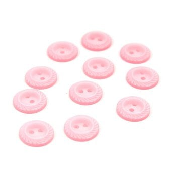 Hemline Pink Basic Cut Edge Button 11 Pack