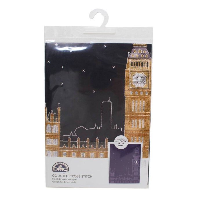 London By Night Glow in the Dark Cross Stitch Kit 8 x 10 Inches image number 1