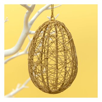 Hanging Yellow Wire Egg 11cm