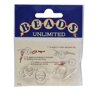 Beads Unlimited Silver Plated Toggle Clasp 13mm 3 Pack