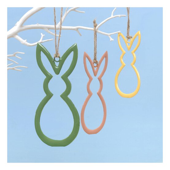 Hanging Metal Bunnies 3 Pack image number 1