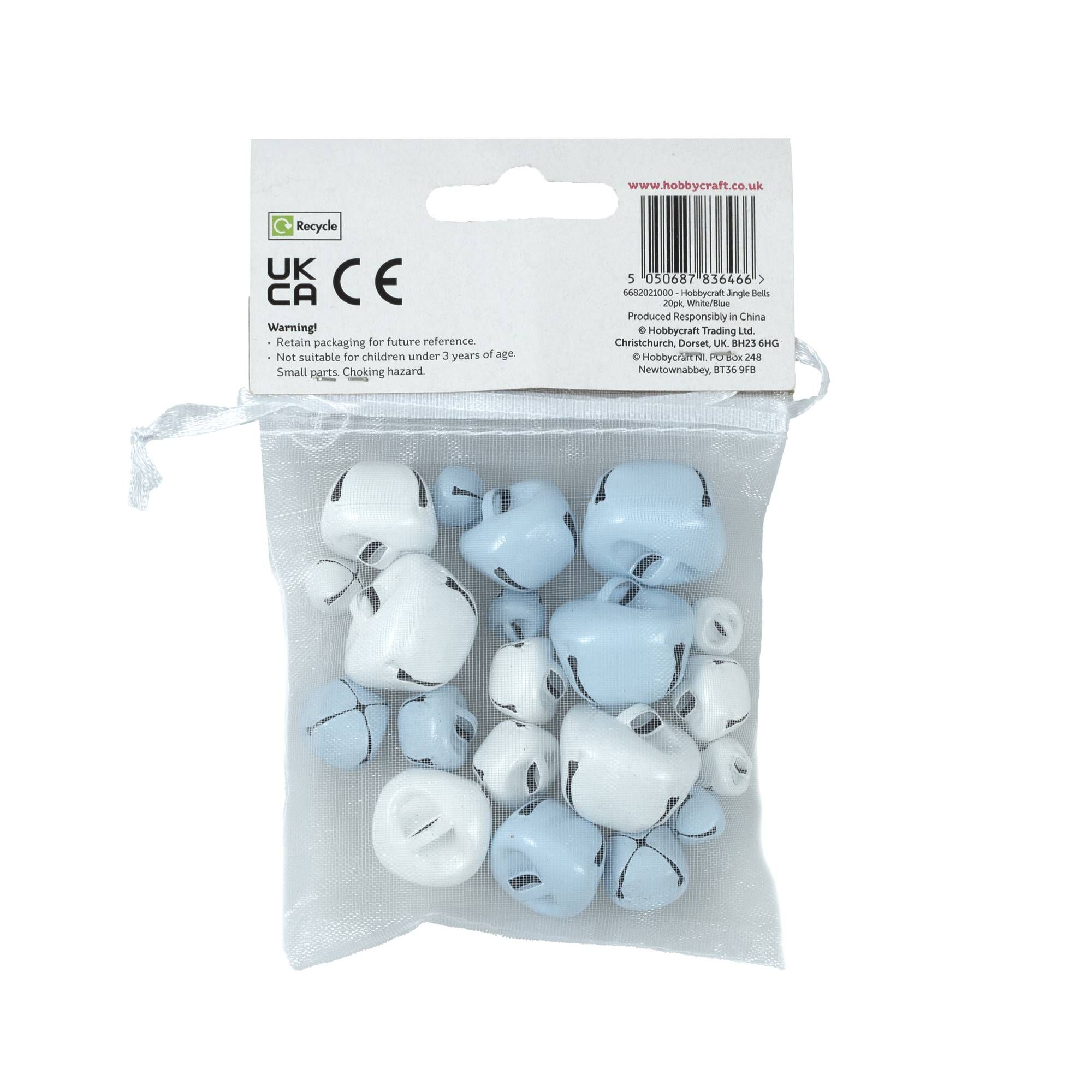 Blue and White Jingle Bells 20 Pack Hobbycraft