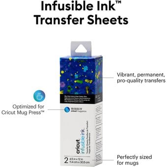 Cricut Infusible Ink Blue Paint Splash Mug Press Transfer Sheets 2 Pack image number 3