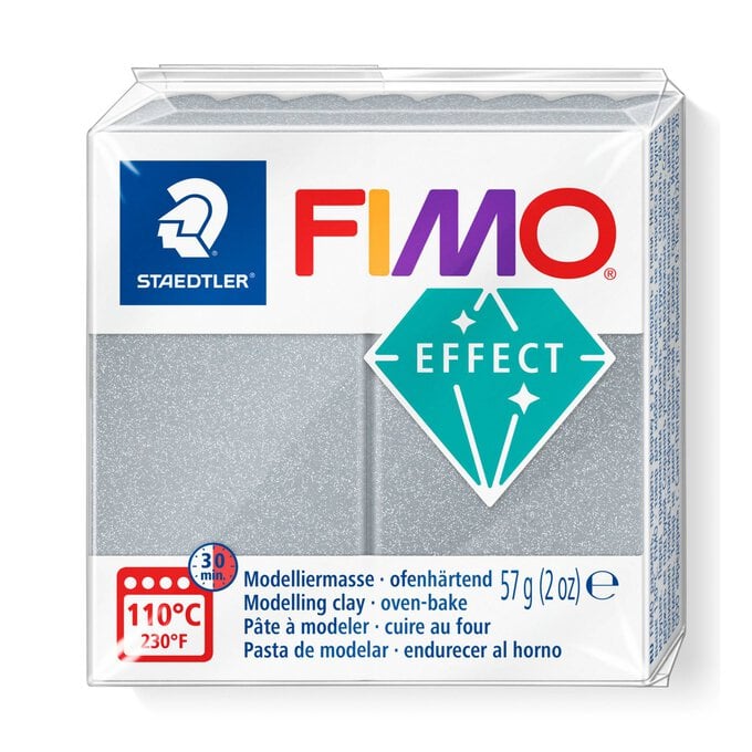 Fimo Effect Metallic Silver Modelling Clay 57g image number 1