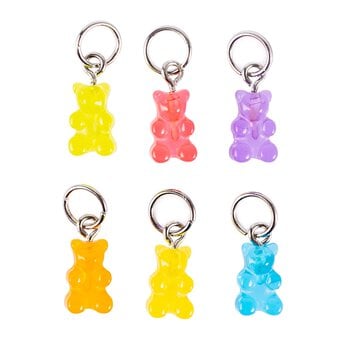 Gummy Bear Stitch Marker Charms 6 Pack