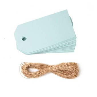 Light Blue Traditional Tags 8cm 25 Pack