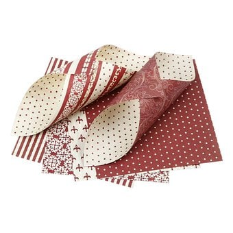 Red and White Origami Paper 15cm 50 Pack