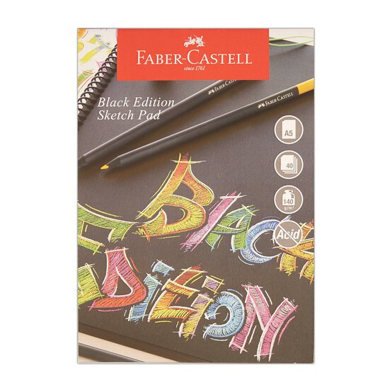 Faber-Castell Black Edition Black Paper Pad A5 image number 1