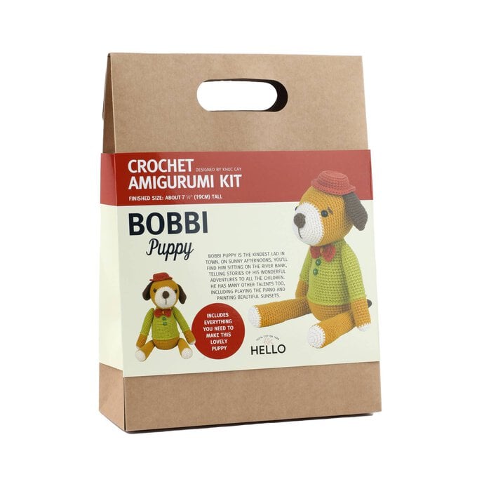 Bobbi the Puppy Crochet Amigurumi Kit image number 1