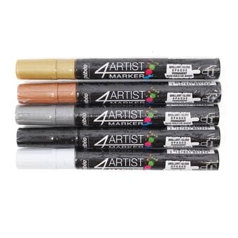 Pebeo 4Artist Metallic Markers Set 5 Pack