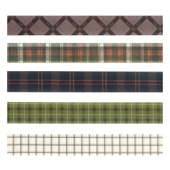Tartan Washi Tapes 2m 5 Pack image number 3