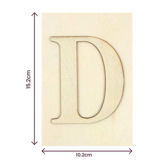 Wooden Letter D Plaque 10cm x 15cm image number 4