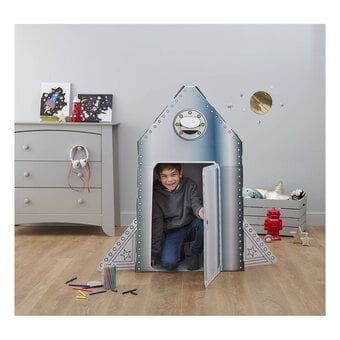 Colour-In Cardboard Rocket Playhouse