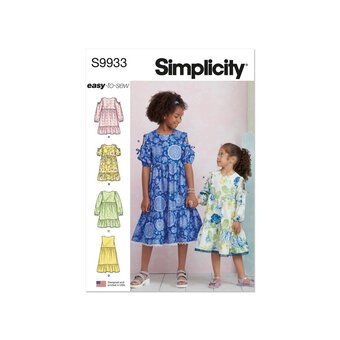 Simplicity Children's Dresses Sewing Pattern S9933 (HH 3-6)