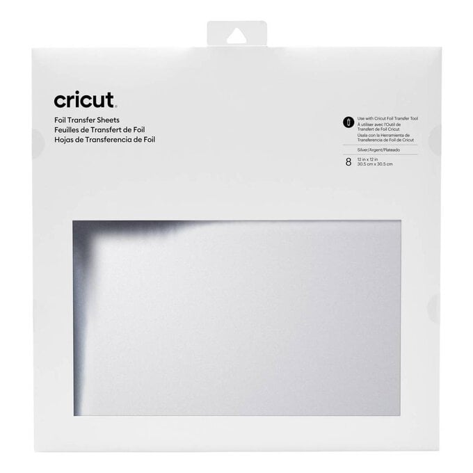 Cricut Silver Transfer Foil Sheets 12 x 12 Inches 8 Pack image number 1