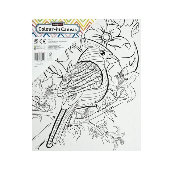 Bird with Florals Colour-in Canvas image number 4