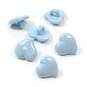 Hemline  Baby Blue Novelty Hearts Button 6 Pack image number 1