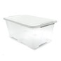 Clear White Storage Box with Wheels 47 Litres image number 1