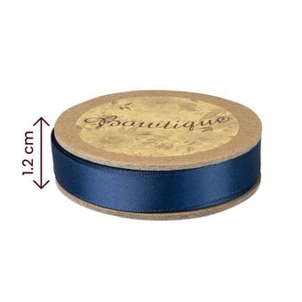 Navy Blue Double-Faced Satin Ribbon 12mm x 5m image number 4