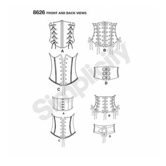 Simplicity Corset Belt Sewing Pattern 8626 (14-22)