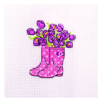 Flower Boot Mini Cross Stitch Kit image number 3