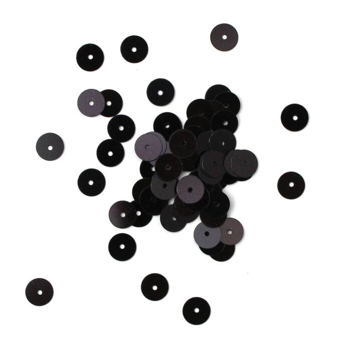 Gutermann Black Flat Sequins 6mm 9g (1000) image number 1