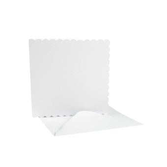White Scalloped Cards and Envelopes 6 x 6 Inches 25 Pack