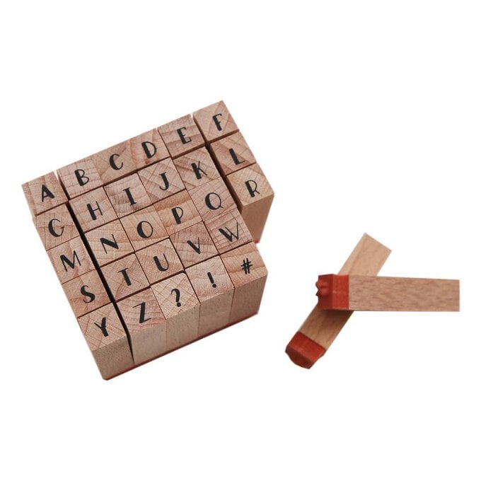 Dreamer Mini Alphabet Wooden Stamp Set 30 Pieces image number 1