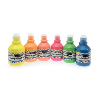 Neon Ready Mixed Paint 150ml 6 Pack