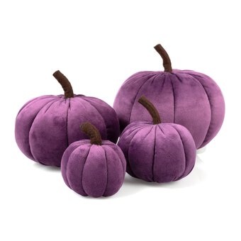 Purple Plush Pumpkin Collection 4 Pack Bundle