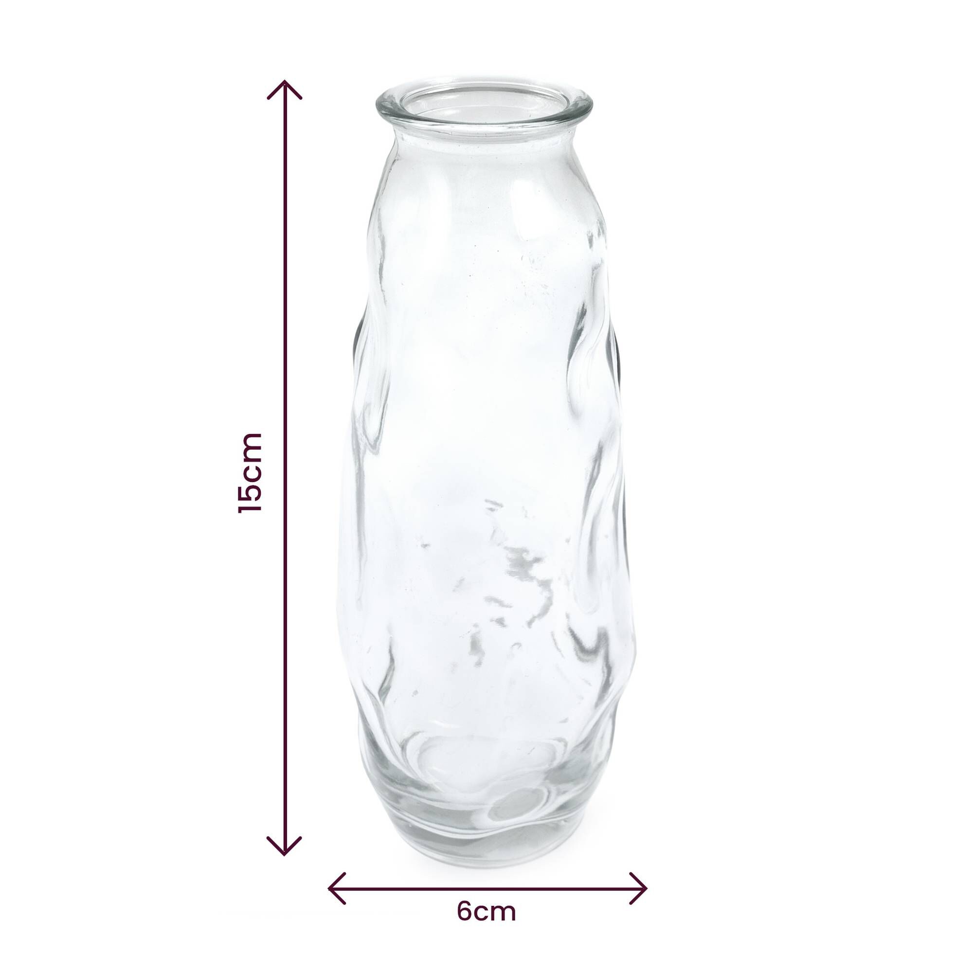 Textured Glass Vase 8x13x13cm