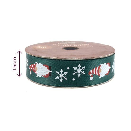 Christmas Gonk Printed Ribbon 15mm x 3m image number 5