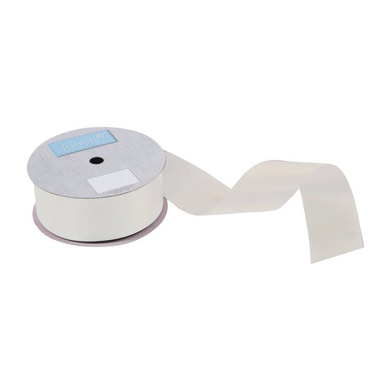 Trimits Ivory Double-Faced Satin Ribbon by the Metre 63mm image number 1